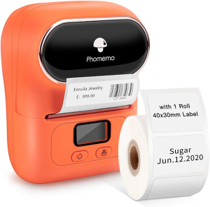 Label Maker – Phomemo-M110 Portable Bluetooth Thermal Mini Label Printer Machine, Sticker Maker, Barcode Printer, Apply to Labeling, Office, Cable, Retail, Compatible with Android & Ios System