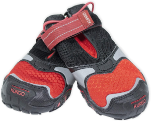 Kurgo Blaze Cross Dog Shoes | Winter Boots for Dogs | All Season Paw Protectors | Dog Shoes for Hot Pavement | Dog Snow Boots | Water Resistant | Reflective | No Slip | Chili Red/ Black (Medium)