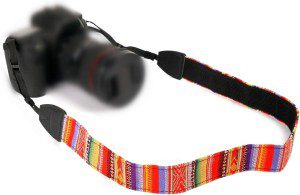 WANBY Camera Strap Canvas Rainbow Neck Shoulder Strap with Quick Release Buckles for DSLR SLR