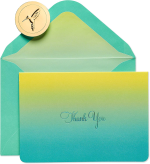 Papyrus Boxed Thank You Cards with Envelopes, Teal Ombre (16-Count) (5116835)