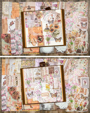 Vintage Scrapbook Supplies Pack (200 Pieces) for Art Journaling Bullet Junk Journal Planners DIY Paper Stickers Craft Kits Notebook Collage Album Aesthetic Picture Frames (Flower)