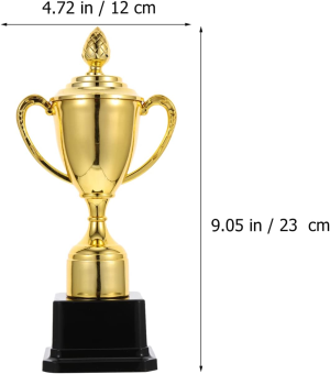 Toddmomy 1Pc Trophy Cup with Lid Plastic Golden Trophies Winner Achievement Trophy Cup for Sports Tournaments and Competitions