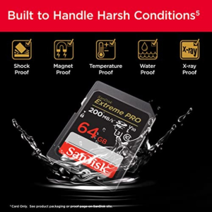 Sandisk 64GB Extreme PRO SDXC UHS-I Memory Card – C10, U3, V30, 4K UHD, SD Card – SDSDXXU-064G-GN4IN