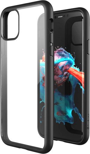 ZUSLAB Tough Fusion Case Compatible with Apple Iphone 11 Pro Max Shock Absorption Rubber Bumper Protective Case Transparent Hard Back Clear Cover – Pink