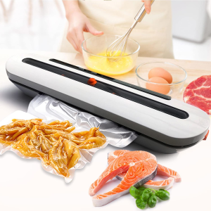 Vacuum Sealer Machine, Billord Food Vacuum Sealer, Automatic Food Sealer Machine, Smart Food Packer Equipped with Vacuum Bags and Starter Kit for Food Preservation (White).