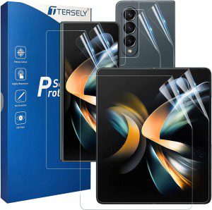 [2SET 6PCS] T Tersely HYDROGEL Screen Protector for Samsung Galaxy Z Fold 4 5G Aqua Flex Extremely Easy to Install, No Bubble, Anti-Shock Soft Protective TPU Film