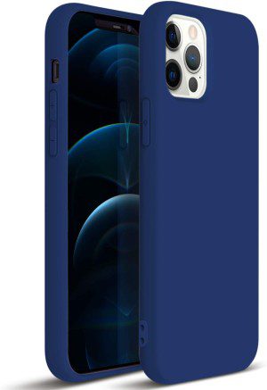 ZUSLAB Nano Silicone Case for Iphone 12 Pro 6.1″ & Iphone 12 6.1″ Shockproof Gel Rubber Bumper Protective Cover – Cobalt Blue