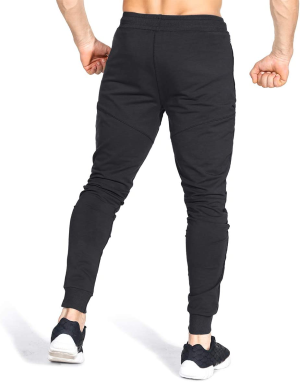 ZENWILL Mens Tapered Gym Joggers, Fitness Pants Casual Workout Track Pants with Zip Pockets