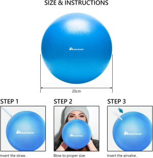 Meteor 20Cm Mini Anti-Burst Swiss Ball for Pilates, Yoga, Pelvic Health, Barre, Physio Therapy, Relaxation, Posture Correction