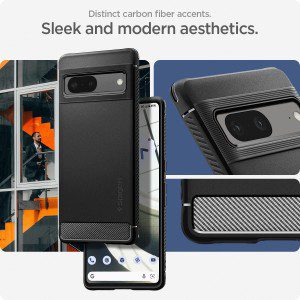 SPIGEN Rugged Armor Case Designed for Google Pixel 7 (2022) Resilient Ultra Soft Cover – Black