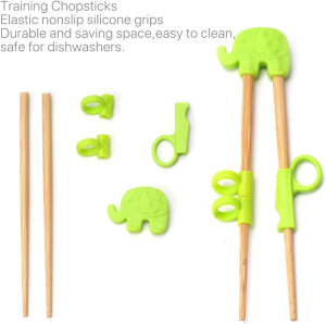 Training Chopsticks, 4 Pairs Kids Children Chopsticks Reusable Bamboo Easy to Use Chopsticks Helper Learner Chopsticks Right or Left Handed for Beginners Kids and Adults