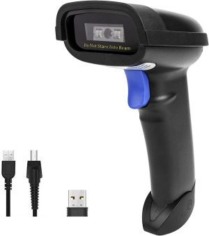 NETUM 2D Barcode Scanner, Compatible with 2.4G Wireless & Bluetooth & USB Wired Connection, Connect Smart Phone, Tablet, PC, 1D Bar Code Reader Work for QR PDF417 Data Matrix NT-1228BL