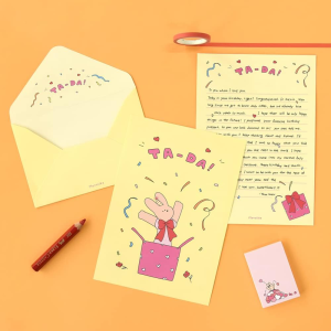 Monolike Happy and Lucky Birthday Letter Paper and Envelopes Set – 8Type, 32 Letter Paper + 16 Envelopes