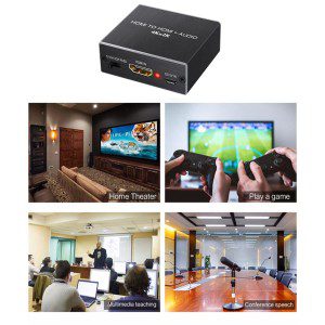 T Tersely 4K X 2K HDMI to HDMI and Optical TOSLINK SPDIF + 3.5Mm Stereo Audio Extractor Converter HDMI Audio Splitter Adapter(Hdmi Input, HDMI + Digital/Analog Audio Output) with RCA Cable