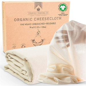 Cheesecloth for Straining – Certified Organic Cotton – Fine Reusable Unbleached Cooking Filter (Large Cut 1.5M X 1.0M)