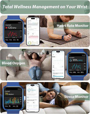 Smart Watch for Men Women with Call Answer/Dial, 1.7” DIY Screen Activity Tracker with Built-In Alexa, 60 Sport Modes Heart Rate/Spo2/Sleep Monitor Pedometer Alarm Weather Smartwatch for Android Ios