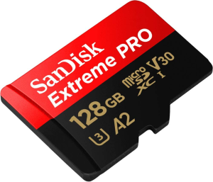 Sandisk 128GB Extreme PRO Microsdxc Card + SD Adapter + Rescuepro Deluxe, up to 200Mb/S, with A2 App Performance, UHS-I, Class 10, U3, V30