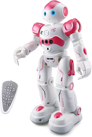 WEECOC RC Robot Toys Gesture Sensing Smart Robot Toy for Kids Can Singing Dancing Speaking Christmas Birthday Gift (Pink)