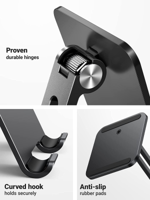 UGREEN Tablet Stand Adjustable Compatible for Ipad, Aluminum Tablet Holder for Desk Compatible with Ipad Pro 12.9, 9.7, 10.5, Ipad Air Mini 4 3 2, Iphone 15 Pro Max, Nintendo Switch, Surface Pro