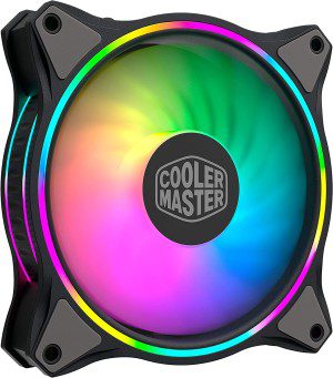 Cooler Master Masterfan MF120 Halo ARGB – Dual Ring Addressable RGB Lighting, Case and Cooling Hybrid Fan Blade Design with Jam Sensor Protection and Vibration Dampening Frame – 120 Mm