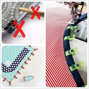 YICBOR Bias Tape Maker Set 6Mm 9Mm 12Mm 18Mm 25Mm Fabric Bias Binding Maker with 100Pcs Colorful Multipurpose Sewing Clips for DIY Sewing Crafting Quilting Tools Kit