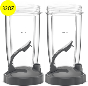 Queentrade 32OZ Tall Cups & Flip Lids Ring Replacement Set for Nutribullet 600W & 900W Blender Mixer Replacement Accessories Parts