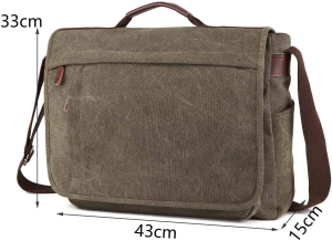 Neumora Practical Design Men’S Canvas Shoulder Messenger Bag Casual Laptop Cross-Body Sling Bag Satchel Bag for 15.6 Inch Laptop Large Size