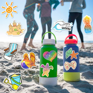 QTL Summer Stickers 100Pcs Cute Summer Stickers for Kids Girls Teens Beach Stickers for Water Bottles Laptop Waterproof Vinyl Stickers Bulk