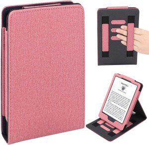 WALNEW Flip Case for All-New Kindle 11Th Generation (2022 Released) – Two Hand Straps PU Leather Vertical Multi-Viewing Stand Cover with Auto Wake/Sleep Fits Kindle 11Th Generation 2022