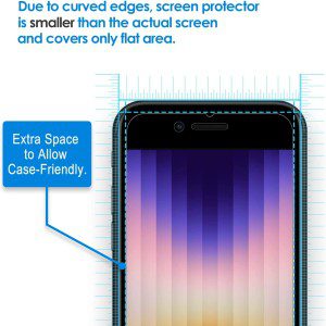 Jetech Screen Protector for Iphone SE 3 (2022 3Rd Edition) 4.7-Inch, Tempered Glass Film, 3-Pack