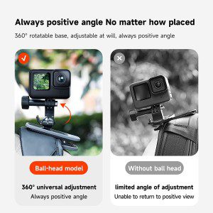 TELESIN Upgraded 360° Rotation Magnetic Swivel Clip Mount, Bag Backpack Shoulder Body Strap Attachment for Gopro Max Hero 11 10 9 8 7 6 5, Insta360 X3 One X2 DJI Action 3 2 Camera Holder Accessories