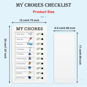 Taicols My Chores Checklist, Rv Checklist, RV Memo Portable My Chores Chart Board with Slider Reusable Checklist Reminder for Planning, Daily Schedule for Kids, Portable Detachable Message Board