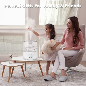 Humidifier for Large Room, 3L Air Humidifier for Bedroom, Aroma Diffuser, Essential Oil Function, Ultrasonic Cool Mist, Lower Noise, Adjustable 360° Knob, Auto Shut-Off, Humidifiers for Any Rooms.