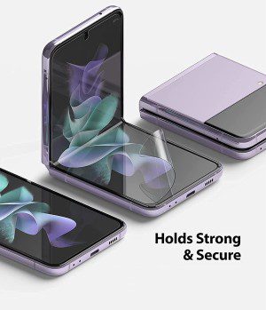 T Tersely [2 Pack] HYDROGEL Screen Protector for Samsung Galaxy Z Flip 3 5G, Full Support Fingerprint Unlock Aqua Flex Anti-Scratch Soft Protective TPU Film for Galaxy Z Flip3 5G