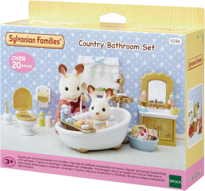 Sylvanian Families 5339 Comfy Living Room Set Accessories & 5286 Country Bathroom Set Furniture Toy