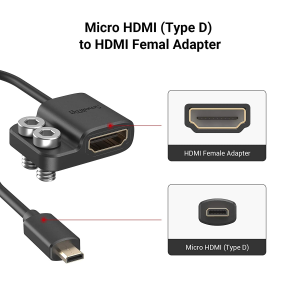 SMALLRIG Ultra-Slim 4K Adapter Cable, Female Type a to Male Micro-Type D, 4K@60HZ, for Sony A7R IV A7RIII A7III A7II A7RII / for Fujifilm X-T2 X-T3-3021