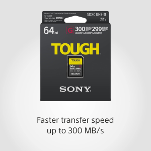 Sony SF-G 64GB Tough Series UHS-II SD Memory Card, Black