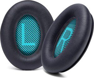 WC Wicked Cushions Premium Replacement Ear Pads for Bose Headphones – Compatible with QC15 / QC25 / QC35 & 35 Ii / QC2 / AE2 / Ae2I / AE2W / Soundlink – Softer Leather, Luxury Memory Foam | Black