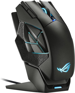 ASUS ROG Spatha X Wireless FPS MMO Gaming Mouse – Magnetic Charging Stand, ROG Push-Fit Swappable Switches, 12 Programmable Buttons, ROG Paracord, Aura Sync RGB Lighting