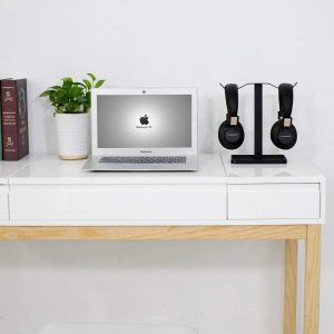 [Super Stable] Neetto HS908 Dual Headphones Stand for Desk, Aluminum Alloy & Metal Gaming Headsets Holder Hanger for Sennheiser, Sony, Audio-Technica, Bose, Beats, Akg, Display Mount