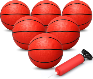 6 PCS Mini Replaceable Basketballs for Mini Basketball Hoop, 16CM Mini Rubber Ball for Indoor Playground Pool Beach, Great Indoor Outdoor Fun Sports for Kids Child Baby Adults