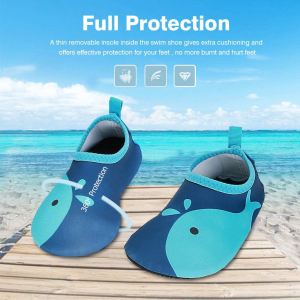 JOTO Water Shoes for Kids, Children Barefoot Quick-Dry Aqua Water Socks Slip-On Swim Beach Shoes for Girls and Boys Toddler -Navywhale