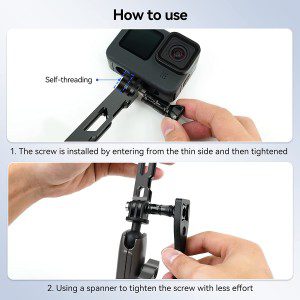 TELESIN Aluminum Camera Extension Rod,Nvg Helmet Mount Extension Adapter,Selfie Stick Extension Handle Grip for Gopro Hero 11 10 9 8 7 Insta360 X3 ONE X2 DJI Action 3 2 Extension Arm Mount Accessories