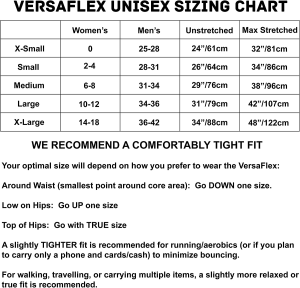 Sporteer Versaflex Running Belt, Travel Money and Passport Belt, Workout Waist Pack for Large Phones and Personal Items