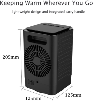 Bitzong Energy Efficient Portable Office & Home Electric Ceramic Heater 240V SAA Approved Black