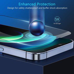 T Tersely [2+1] One Touch Glass Screen Protector for Iphone 13 Pro Max(6.7 Inch) with Camera Lens Protector, Premium 9H HD Tempered Glass Screen Guard Film [Case Friendly]