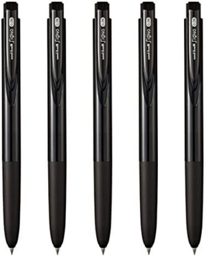 Uni-Ball Signo RT1 Retractable Gel Ink Pen, Ultra Micro Point 0.28Mm, Rubber Grip, Black Ink, UMN-155-28, Value Set of 5