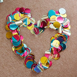 HIPIHOM 5000Pcs Multicolor Glitter Confetti Sequins for Wedding Birthday Party Christmas Table Decoration DIY Crafts, 0.6 Inches, Round