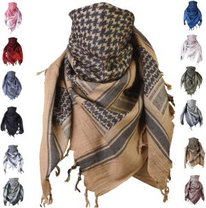 Shemagh Scarf Men & Women Tactical 100% Cotton Military Head Neck Wrap Shawl Motorcycle Hiking Paintball Face Mask 42”X42”