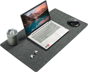 DAWNTREES Felt Desk Mat Pad,100 * 40Cm,Dark Grey Large Mouse Pad,Desk Organizers and Accessories,Extra Large Keyboard Mat,Computer XL Desk Pad.